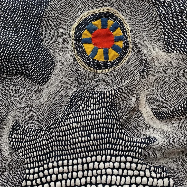 sashiko inspired hand embroidery by Lindzeanne Tokyo