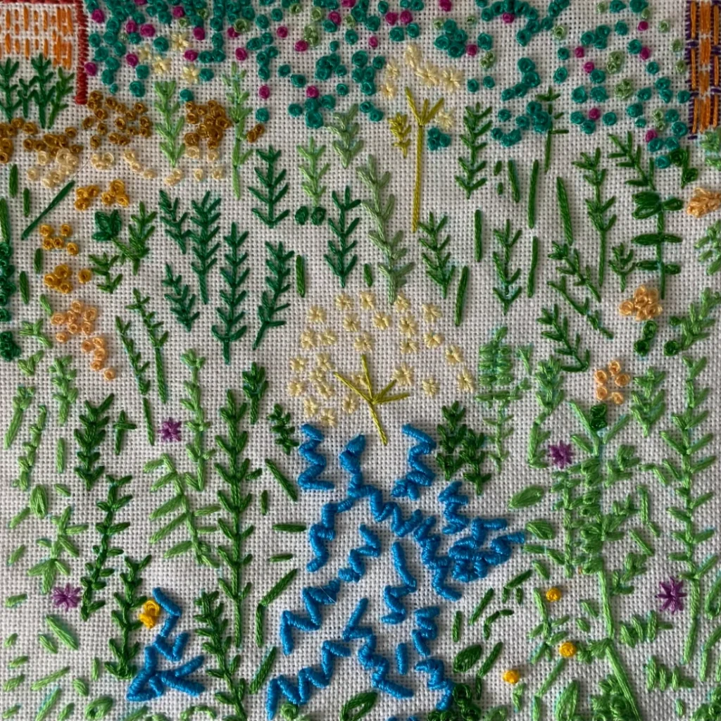 Beautiful collection of hand embroidered flowers by graduate, Kirsten Shearer