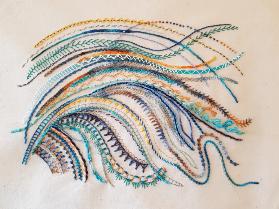 Module 1 Line of Stitches by Hand Embroidery Graduate Maia O'Neill