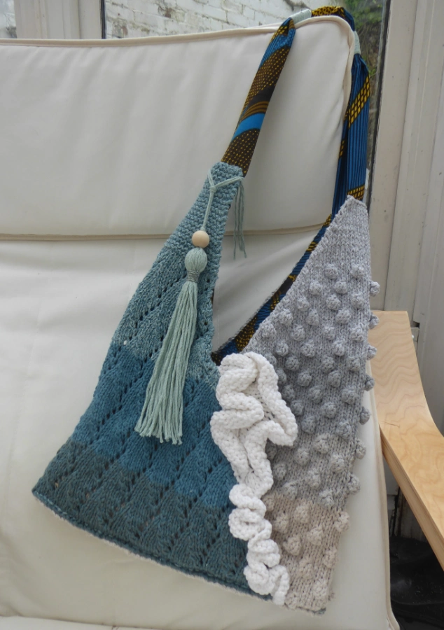 Hand knitting course work by graduate Sarah Pond