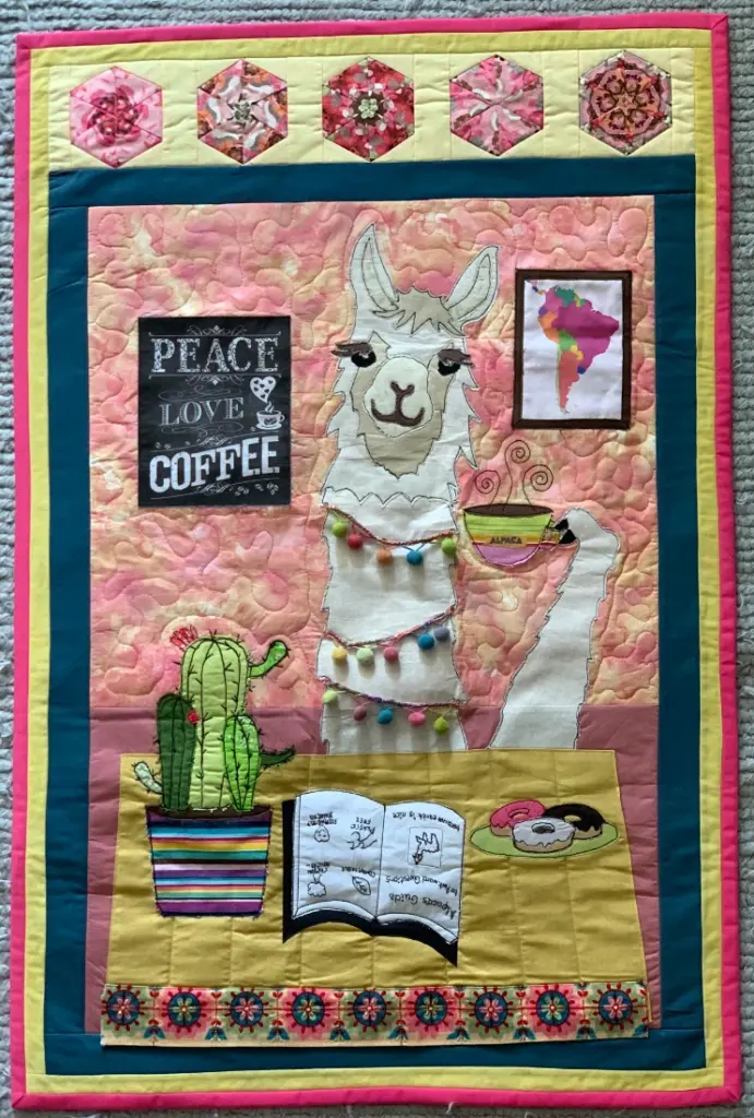 Final design piece, wall hanging for a coffee shop by Amanda Jayne