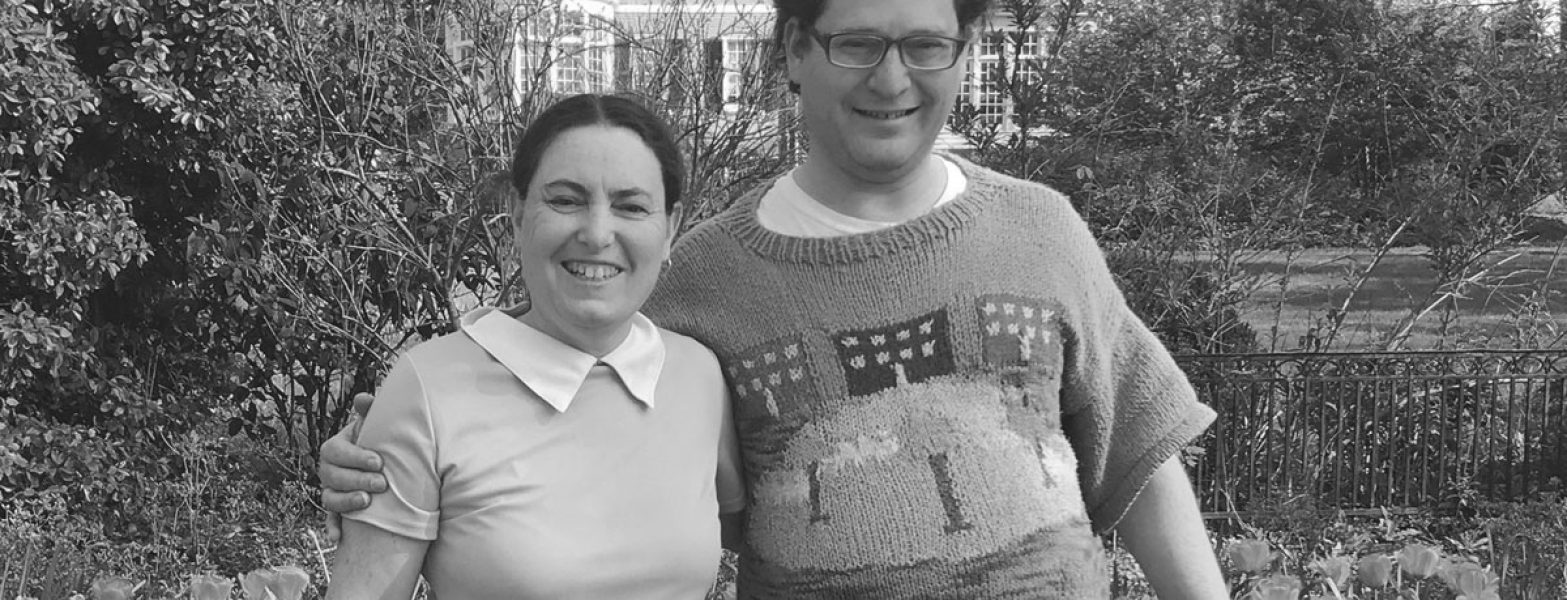 Sam Barsky with his wife. He talks to the School of Stitched Textiles about his landmark knitting.